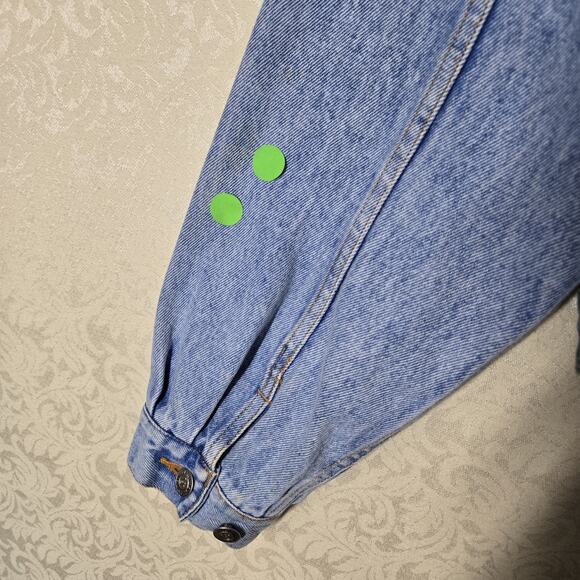 VTG 90s Limited Denim Cropped Jean Jacket sz M Blue Retro Streetwear Biker - Picture 10 of 16